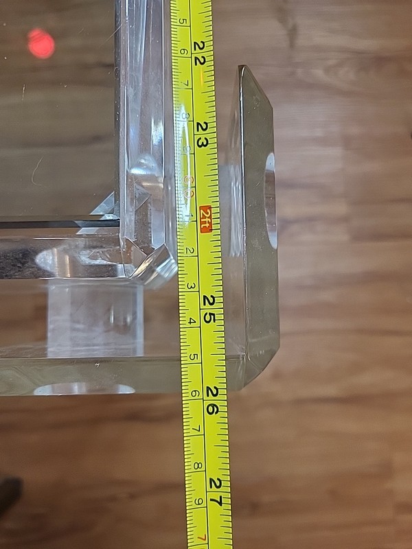1980's Clear Lucite Acrylic Side Table Vintage MCM Mid Century Space Age gallery