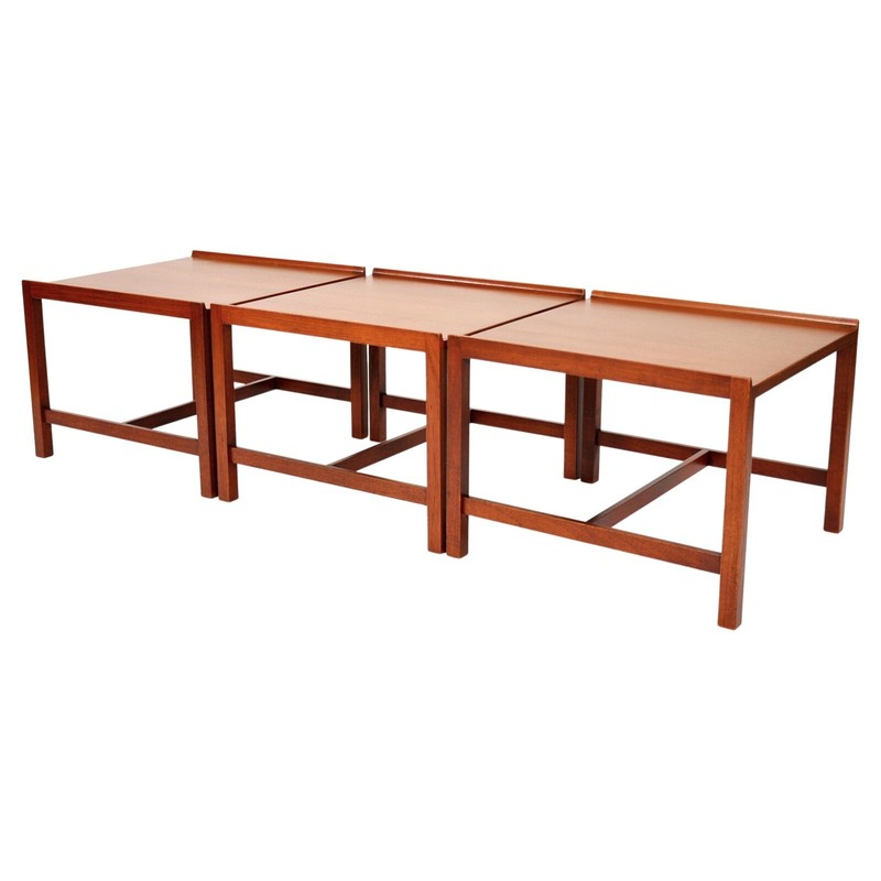 Scandinavian Mid-Century Modern Teak Square Table Bench by Brode Blindheim 1960