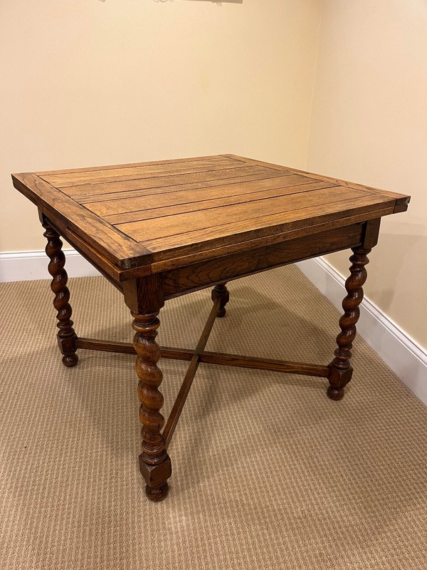 Antique English Oak Barley Twist Pub Table c1900 Extendable ~ DMV AREA PICKUP gallery