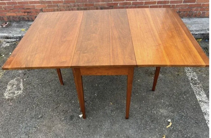 Vintage Federal Style Solid Cherry Gate 6 Leg Drop Leaf Breakfast Buffet Table gallery