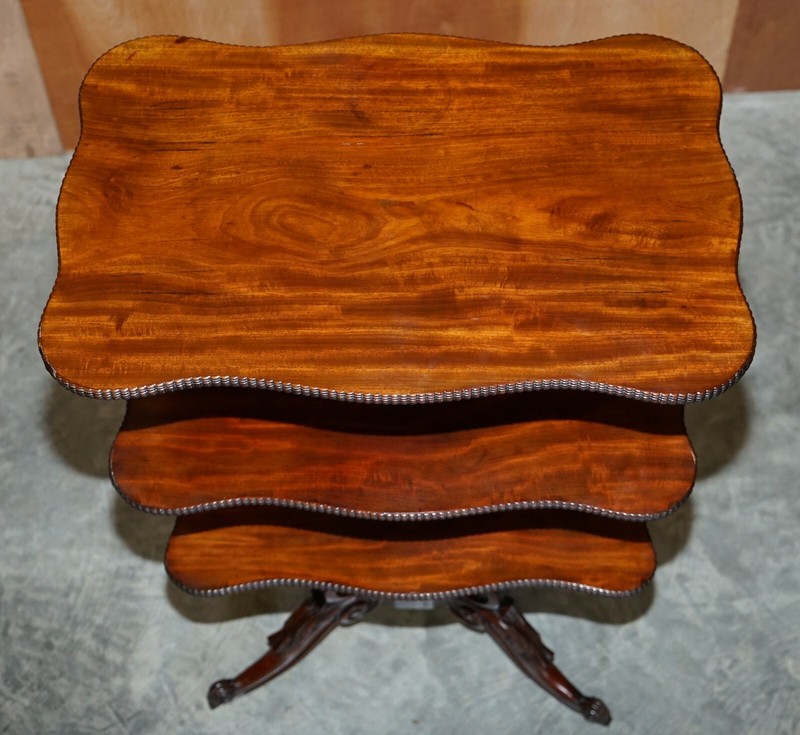 RESTORED ANTIQUE GILLOWS CUBAN MAHOGANY DUMB WAITER METAMORPHIC OCCASIONAL TABLE gallery