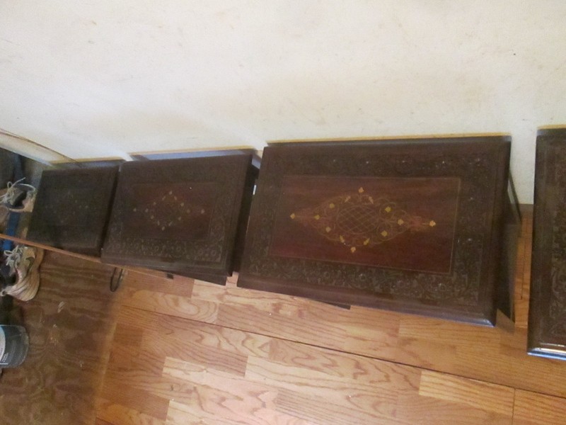 Antique Nesting Tables 4 Total Look Asian Influenced, Not Positive of Wood Type gallery