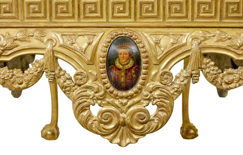 19TH CENTURY GEORGE II INFLUENCED MARBLE TOP CENTER TABLE gallery