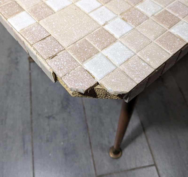 Vintage Mid Century Modern Atomic Tile Mosaic Top Coffee Table gallery
