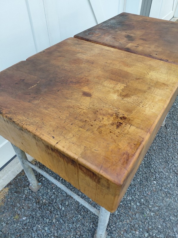 Vintage Butcher's Table Butcher Block Table gallery