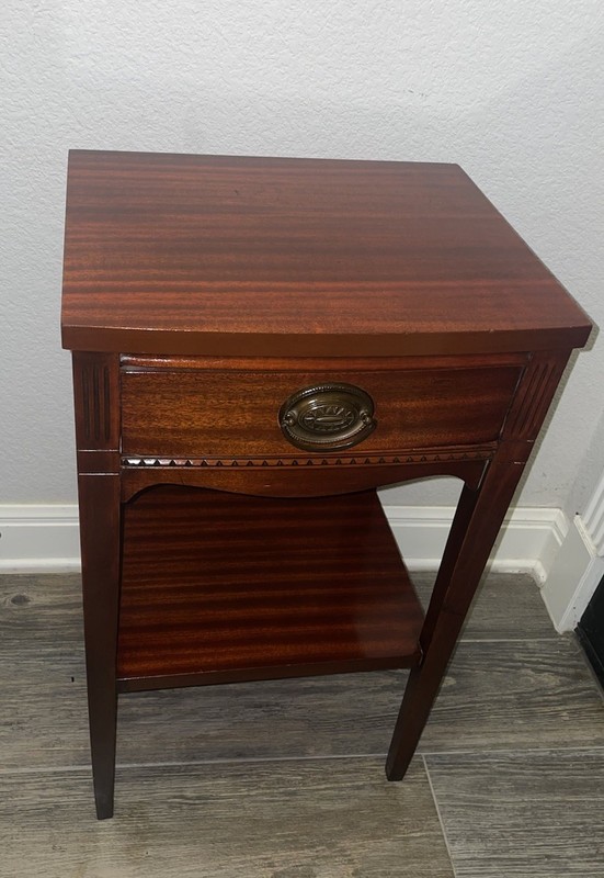 Vintage Dixie Mahogany Nightstand Mid Century Federal End Side Table 27x16x13" gallery