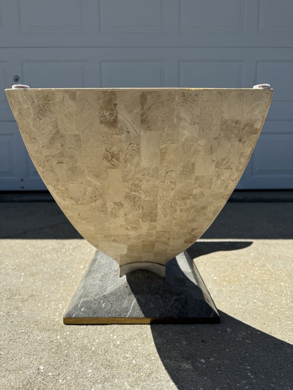 Maitland Smith Tessellated Stone Marble Accent/Console Table. Art Deco MCM gallery