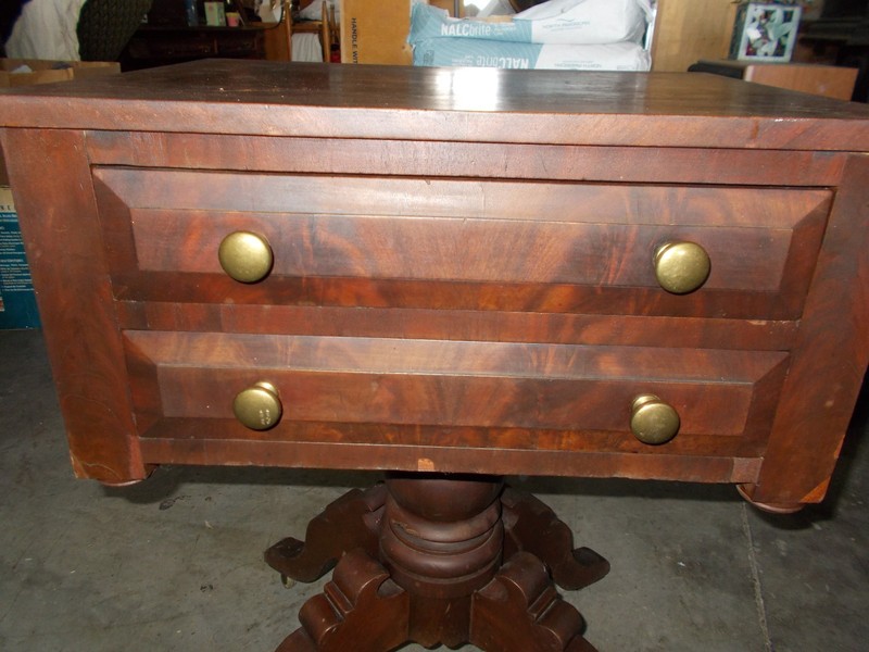 Antique Empire Mahogony 2 Drawer Side table gallery