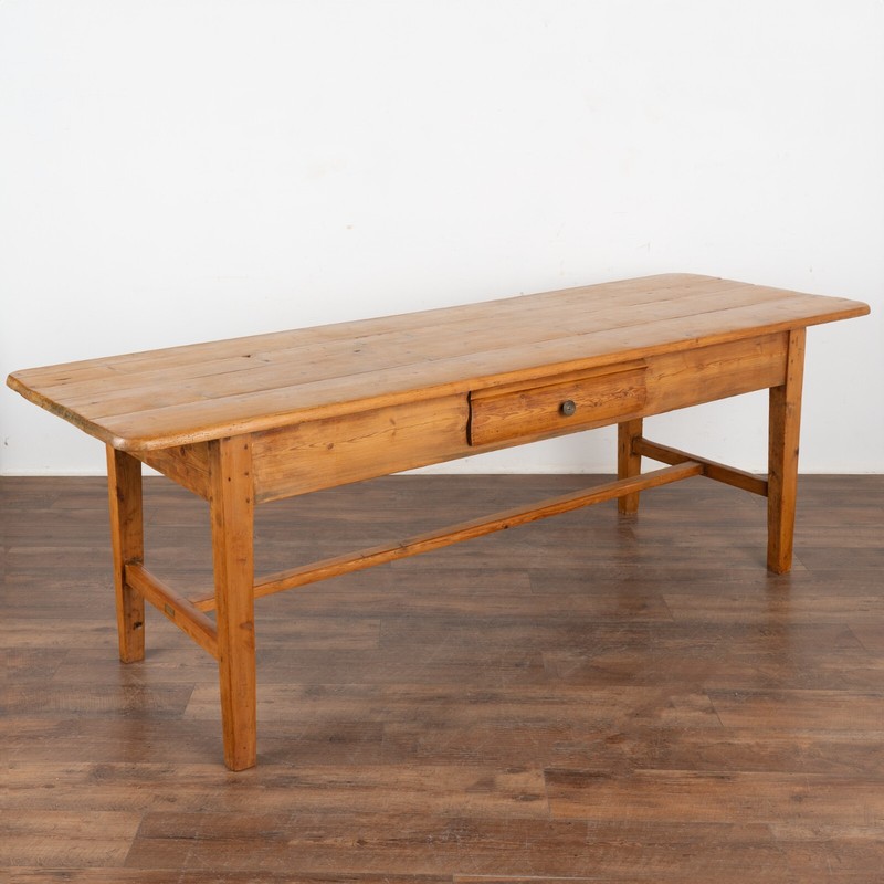 Pine Farm Table With Single Drawer, Sweden circa 1840