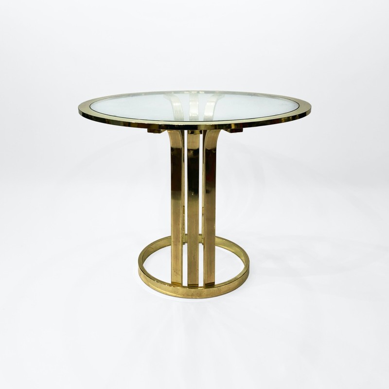 Brass Plated Art Deco Style Side Table 1970s Glamour Vintage Hollywood Regency gallery
