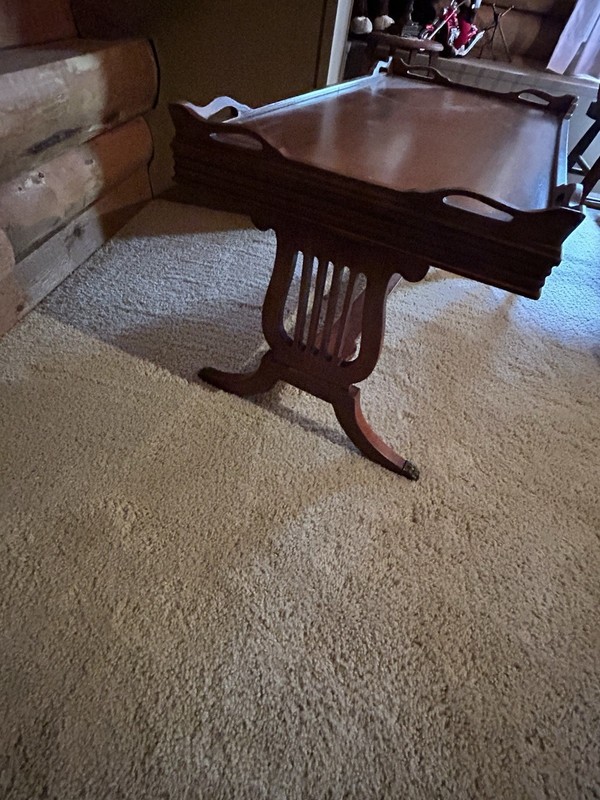 Vintage Mahogany SC Coffee Table Mid-Century with Claw Feet gallery
