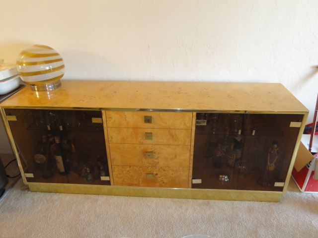 70's MODERN THOMASVILLE FOUNDERS CARPATHIAN ELM BAR CABINET CREDENZA BAUGHMAN