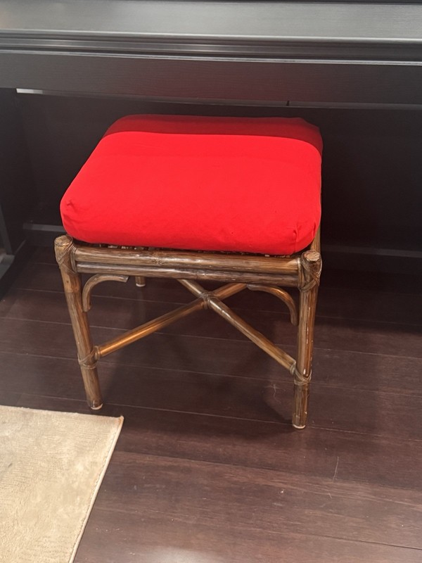 Vintage McGuire Rattan Side Table/ottoman￼ Mid Century Modern MCM Boho gallery