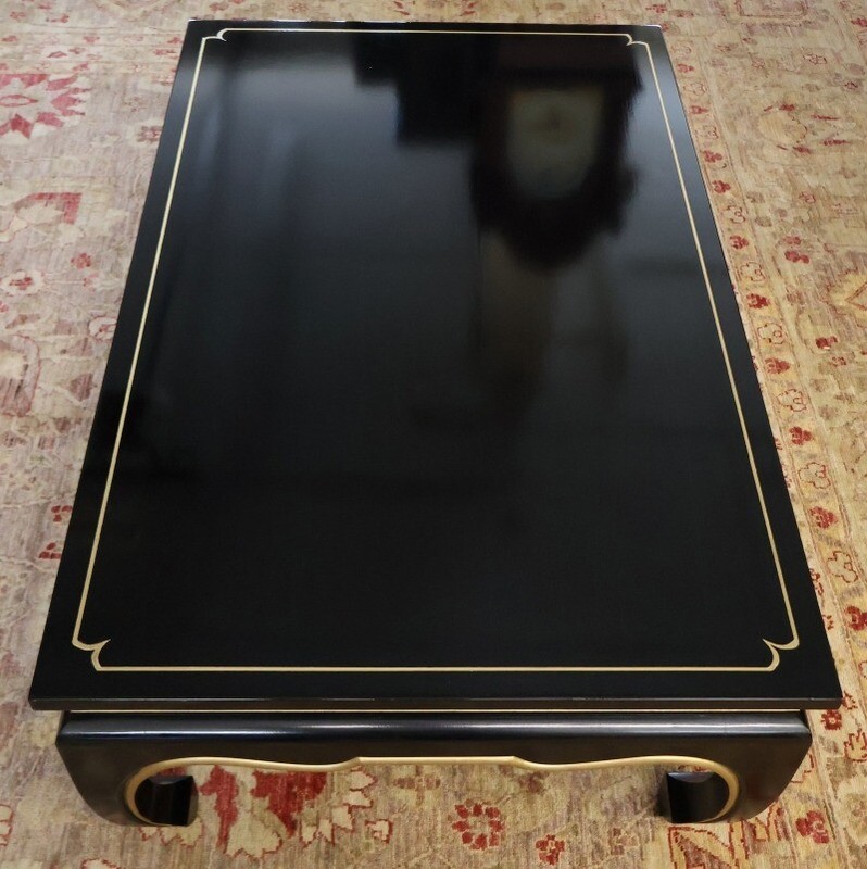 Kindel Furniture Yumi II Chinese Style Black and Gold Cocktail Coffee Table gallery