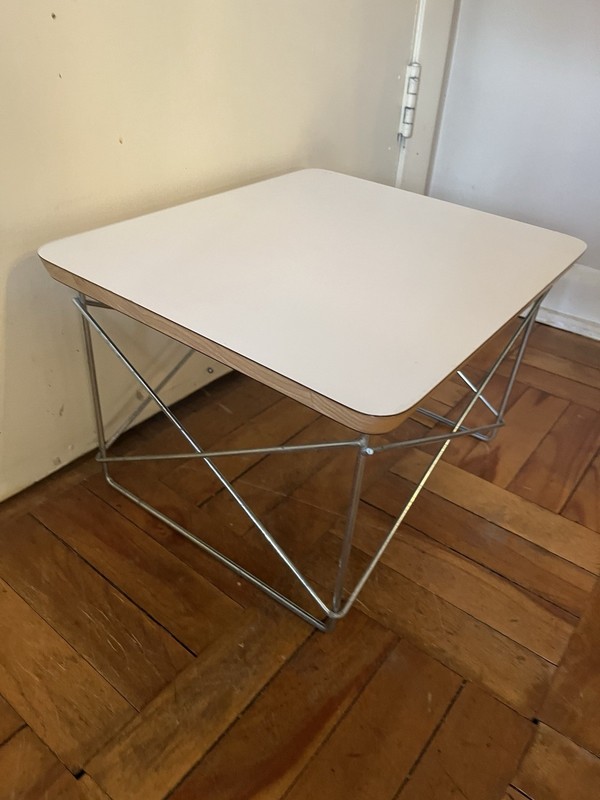 Early Vintage Eames LTR Solid Core Wire Base Low Table Laminate Herman Miller