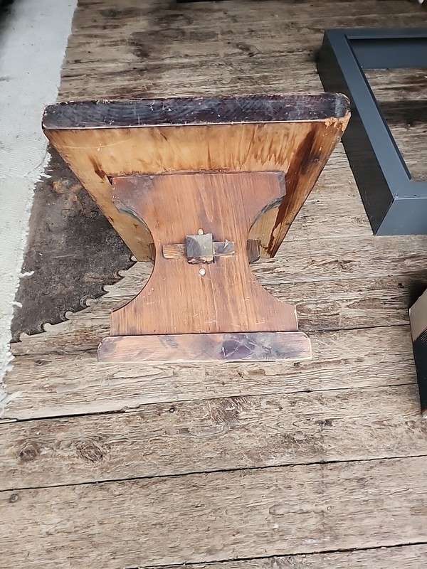 Vintage Solid Pine Log Cabin Ski lodge Side Table Or Bench One Of Pair gallery
