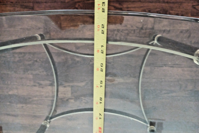 Vtg MCM Glass Top End Table Tomaso Style Brass Metal Mid Century Side Nightstand gallery