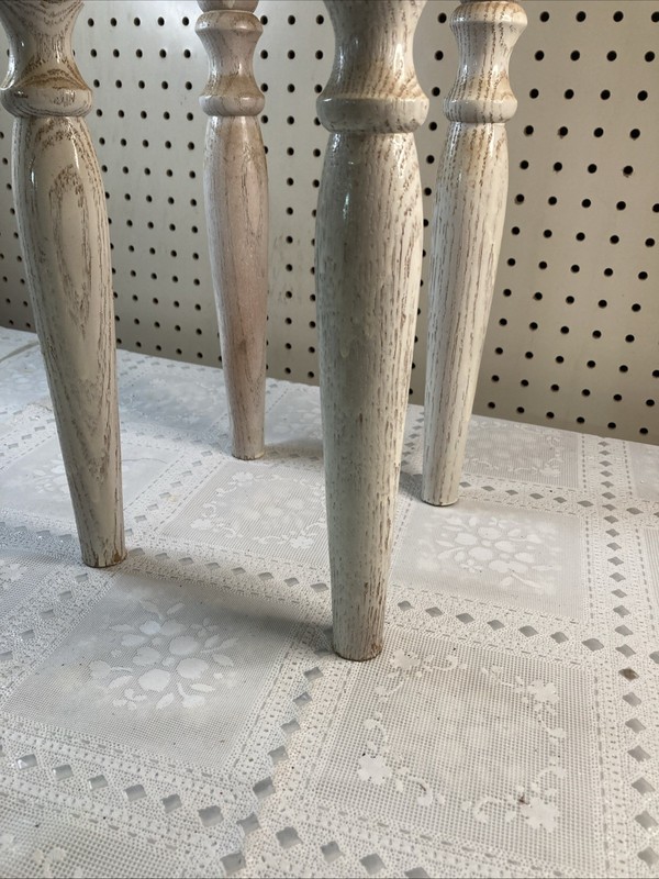Small Antique Side Table Spindle Legs Farmhouse Shabby Chic French Country 16" T gallery