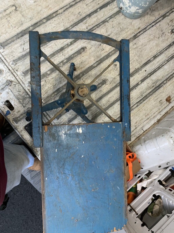 Drafting Antique Vintage Adjustable Cast Iron Steel Orig Blue Paint Small Metal gallery