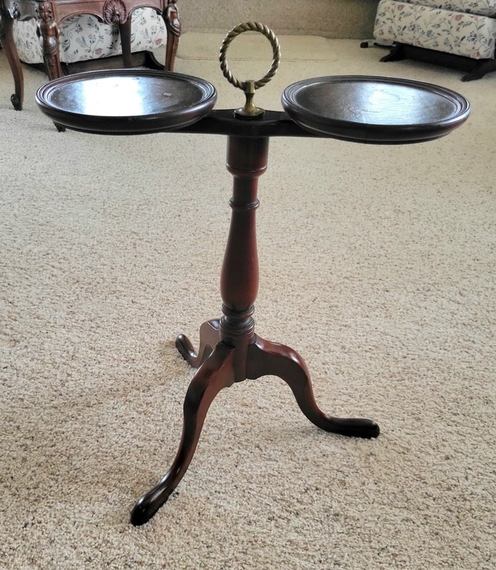Wine Stand 1950's BRANDT FURNITURE Solid Mahogany Traditional Accent Table gallery