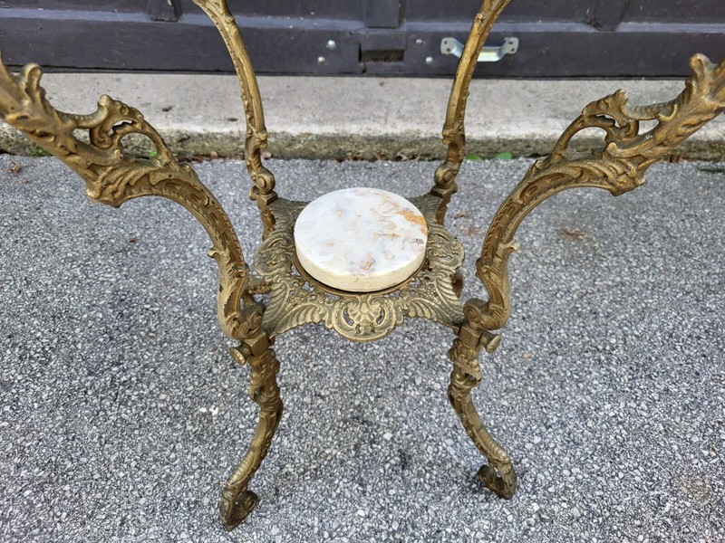 Antique Plant Fern Stand Table Statue Pedestal Cast Iron Onyx MATTHEWS & WILLARD gallery