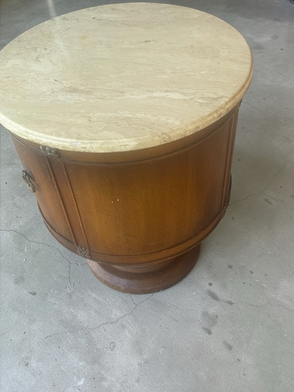 Union National Marble-Top Drum Table / Accent Cabinet gallery