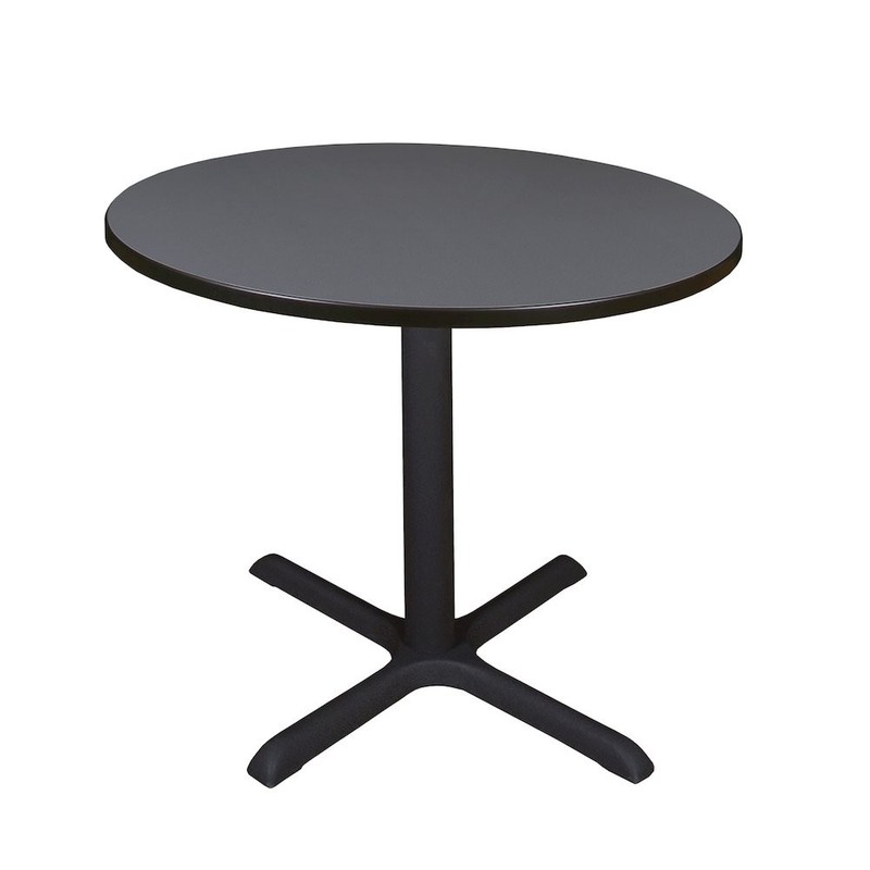 Large 42 in. Round X-Base Breakroom Table- Grey