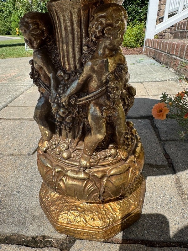 Cherub 15" Resin Pedestal Side Table gallery