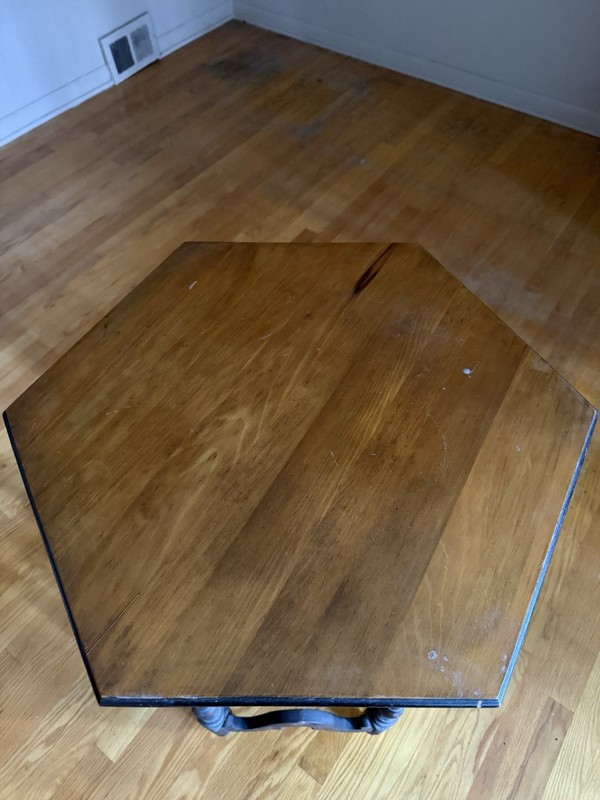 Antique 1929 Octagon Table By “Morgan La Salle” 24inx29in gallery