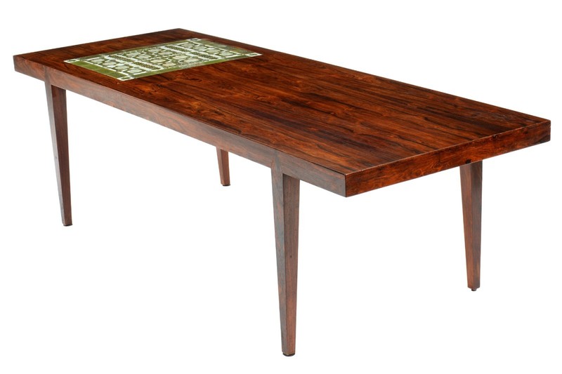 Mid Century Modern Severin Hansen Rosewood and Tile Coffee Table