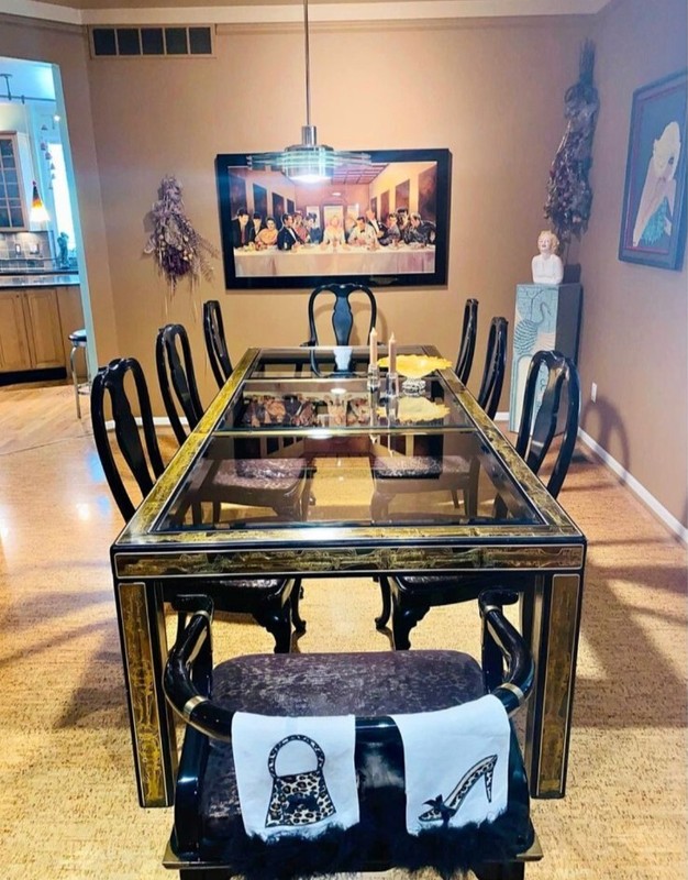 Bernhard Rohne for Mastercraft Acid Etched Brass Extension Dining Table, 1970s