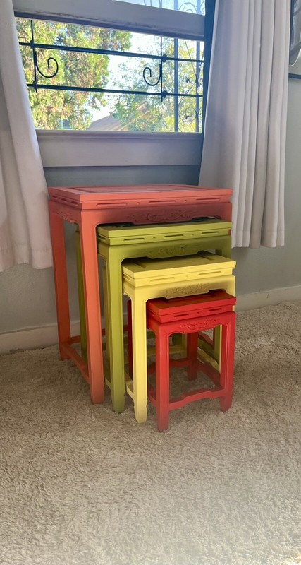 Set Of Refurbished Rosewood Russian Nesting Tables