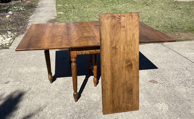 Antique Drop Leaf Gate 8 Leg Table Turned Legs Farmhouse Primitive Ash? Chestnut