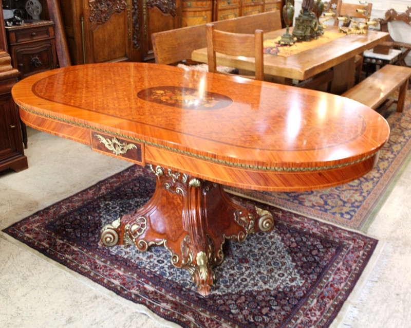 Italian Antique Princes Katia Style Inlaid Rosewood Dining Table gallery
