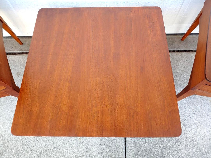 COOL SET (3) MID CENTURY MODERN WALNUT?, TEAK? COFFEE & 2 SIDE TABLES, BASSETT? gallery