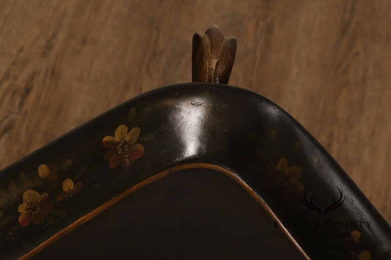 Tole Painted Tray Top Coffee Table With Gilt Metal Base gallery