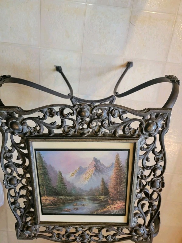 Vintage 19th Century Cast Iron Victorian Table 2 Tiers With Tile gallery