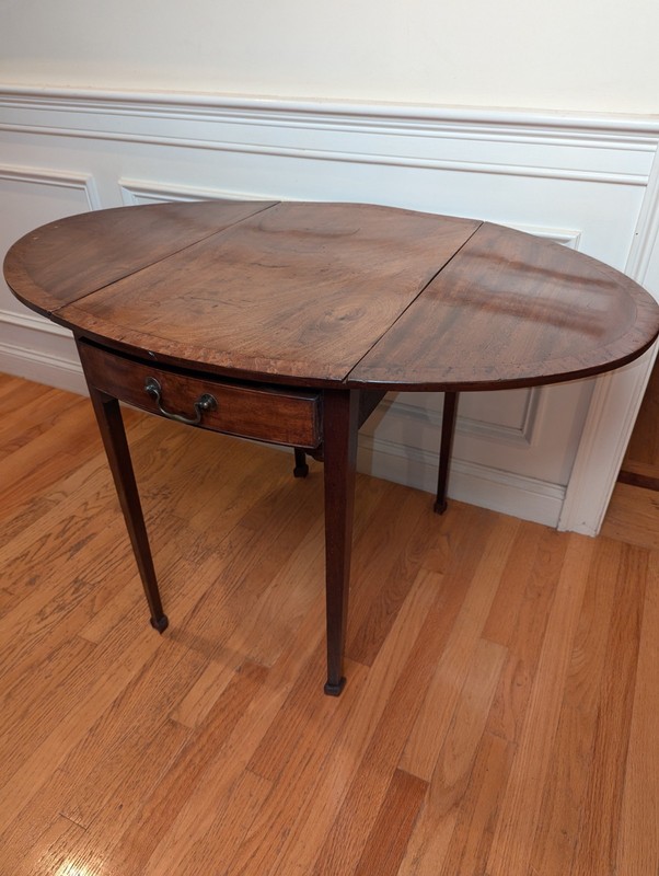 19th Century George III Pembroke Table With Satinwood Inlay, Circa 1790-1810 gallery