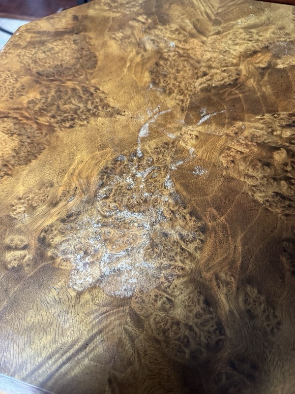 Baker Furniture Neoclassical Burled Walnut Tea Table gallery
