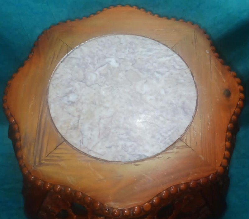 Vintage Ornate Stand With Marble Center gallery