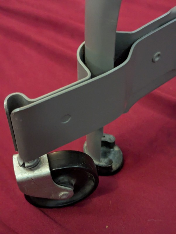 Vintage Mid Century Industrial Typing Table Metal Grey Folding Leaves HON Wheels gallery