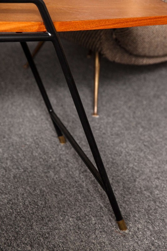 Modernist Walnut Cocktail Table with Magazine Rack, Italy, 1955 gallery