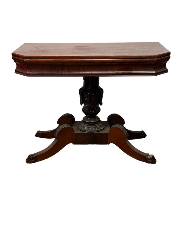 Antique federal table empire card game console stand Philadelphia 1820