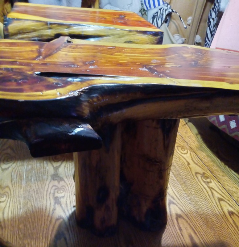 Live Edge Cedar Slab End Table / Side Table (ET194) gallery