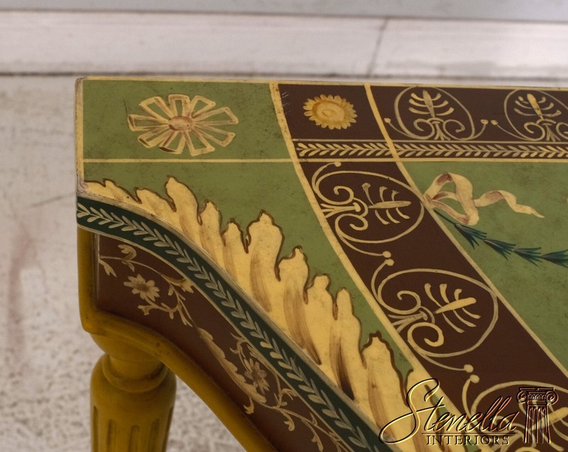 F51820EC: Adams Paint Decorated 1/2 Round Console Table gallery