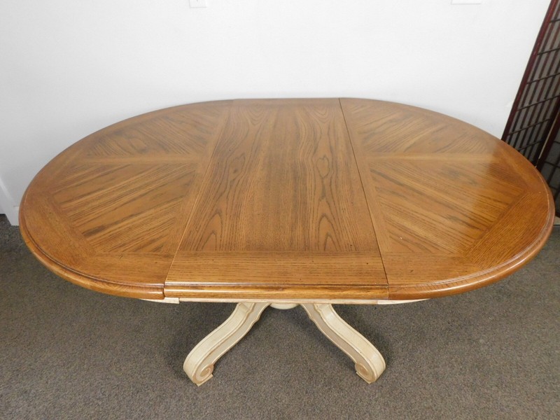 Thomasville Dining Kitchen Table 44"-6.5FT Banquet Burl Walnut French Provincial gallery