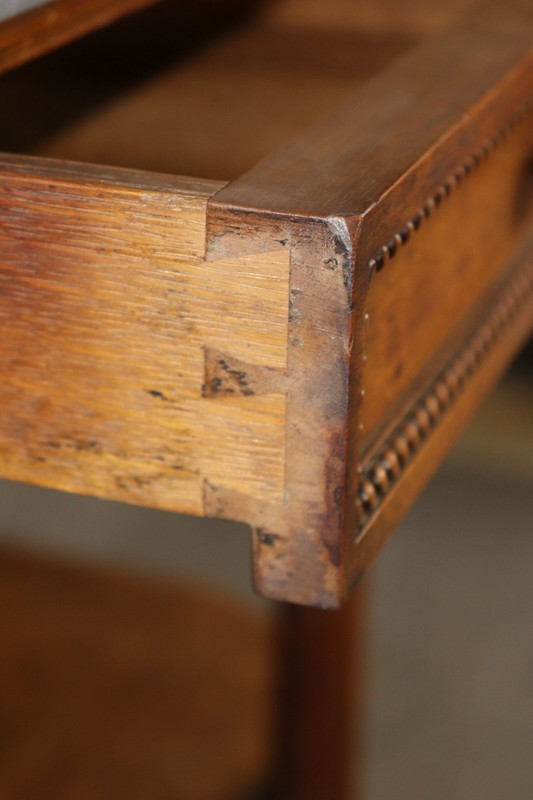 Louis XVI Style French Walnut Marble Top 3 Tier Console Table gallery