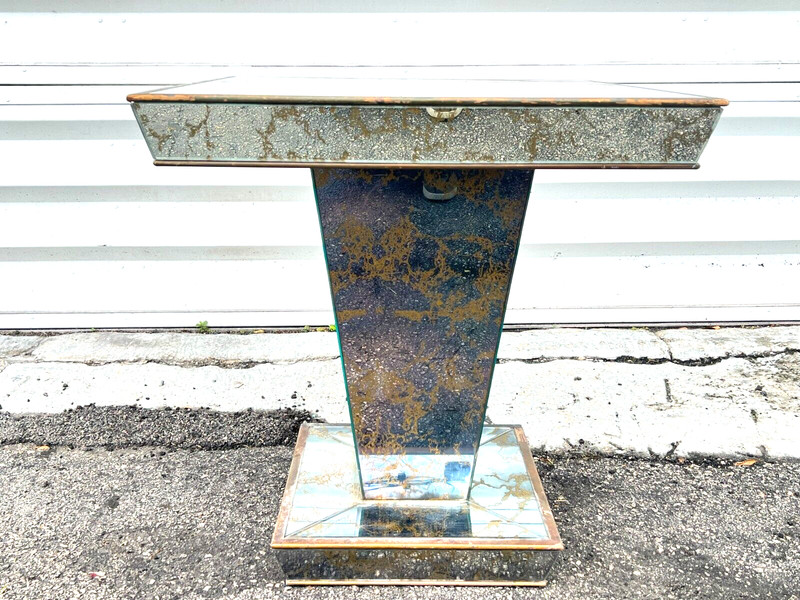 Mid Century Eglomise Mirrored Table