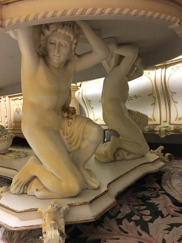 SILIK Magnificent Angel Cherub Italian dining table Rococo Baroque Victorian