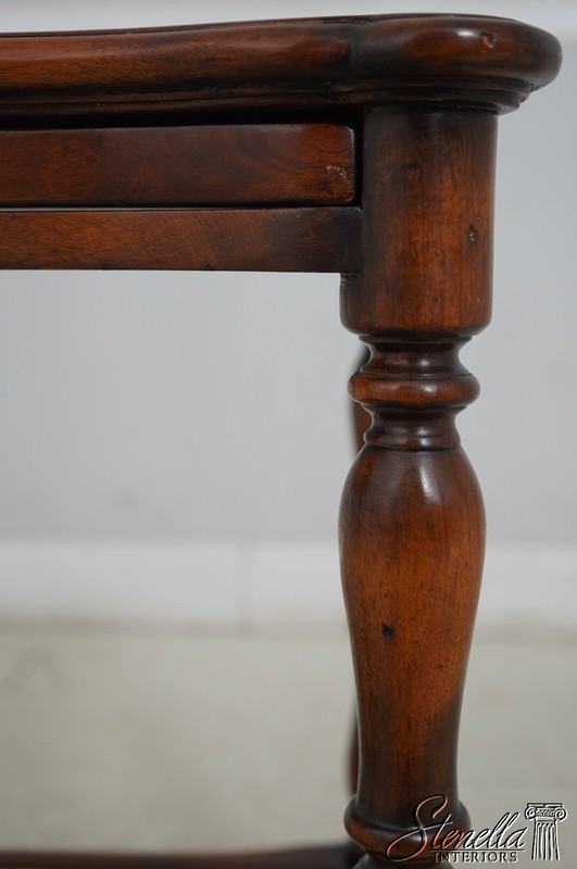 L67214: THEODORE ALEXANDER 2 Tier Mahogany Marble Top Stand gallery
